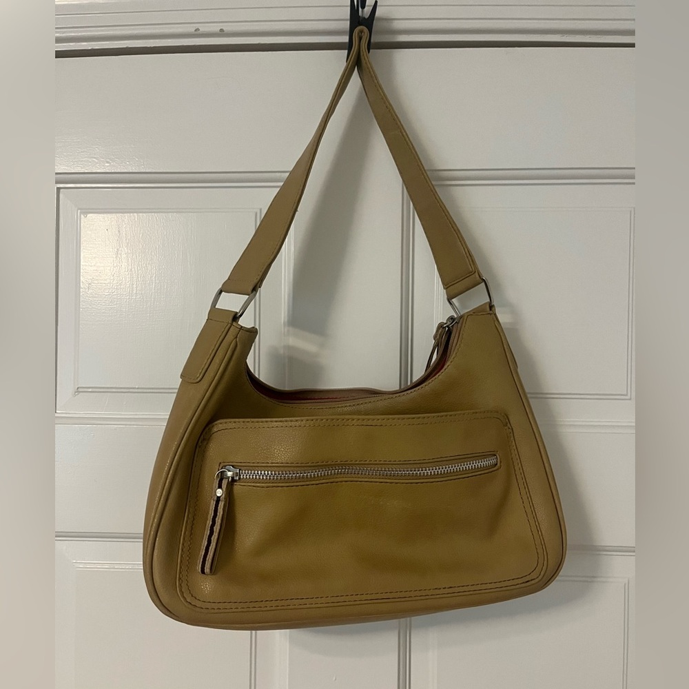 Liz Claiborne vintage tan leather shoulder bag